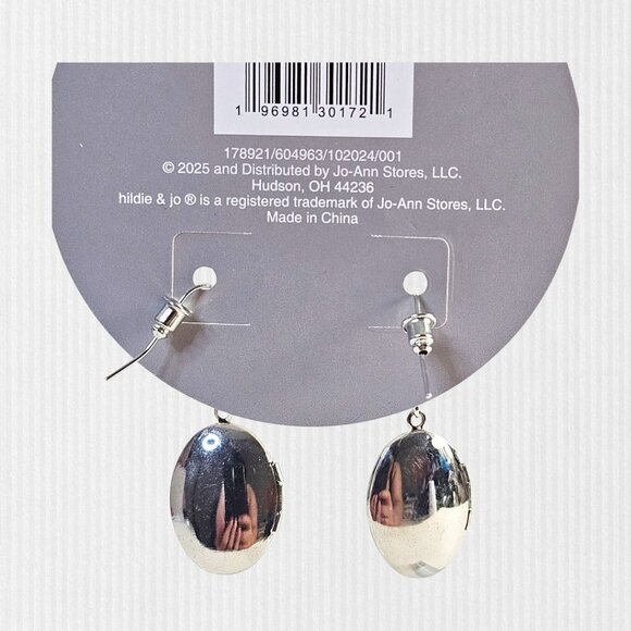 Butterfly Locket Drop Earrings Nickel-Free NWT - Picture 2 of 4